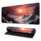 Eco-friendly Red Moon Mouse Pad 4mm Thickness for Gaming Keyboard USB Anti-slip Rubber Base Desk Mat